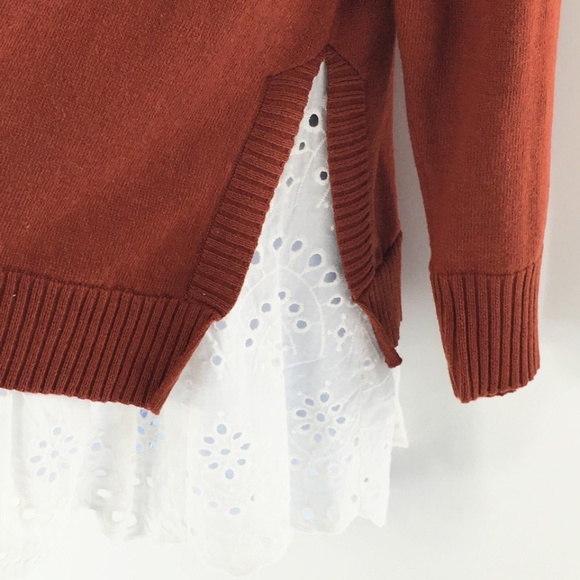 Roller Rabbit Womens Sweater Cashmere Blend 2fer Mock Neck 3/4 Sleeve Sz M - Picture 5 of 11